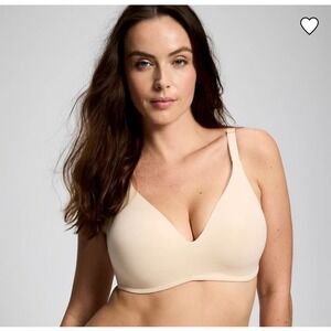 Soma Vanishing Back Wireless Bra Beige Lightly Lined Smoothing 36D 570394318